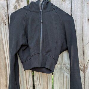 Lululemon Black Cropped Scuba Hoodie Full Zip XS